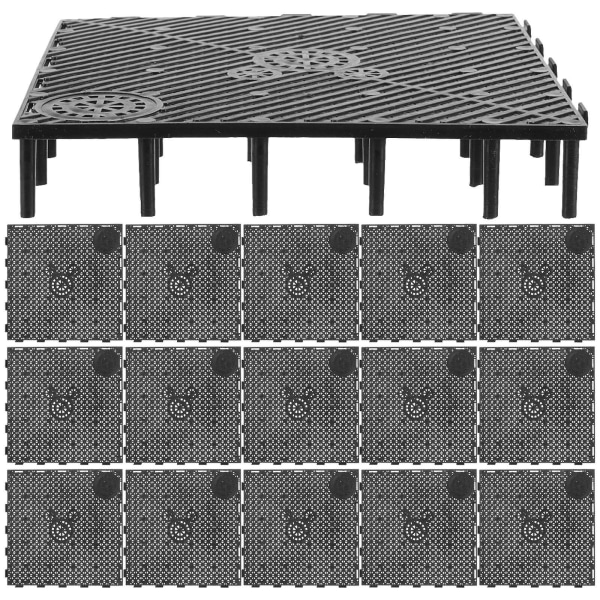 20 stk Fish Tank Botn Filter Plate Pvc skjøtekombinasjon Clapboard Bunnfilter (svart)