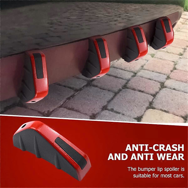 Bil Bakre Nedre Stötfångare Vinge Läpp Diffusor, Anti-Krasch Tillbehör Spoiler Skydd, Bakre Stötfångare Splitter Läpp Vinge, 4st
