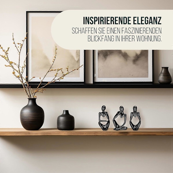 Skulptur Tenker-statuesett, harpiksstatue, kunstnerisk dekorasjon, klassisk design, elegant stykke
