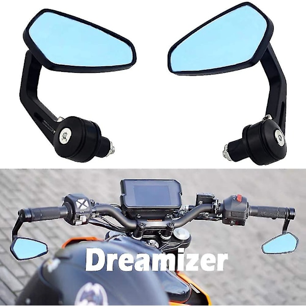 7/8" 22mm Motorcycle Handlebar Mirror, Motorbike Side Mirrors Compatible With Z1000 Z750 Mt03 Mt09 Fz6 Sv650 Sv1000 Cb1000r Cbf125 Ducati Monster M696