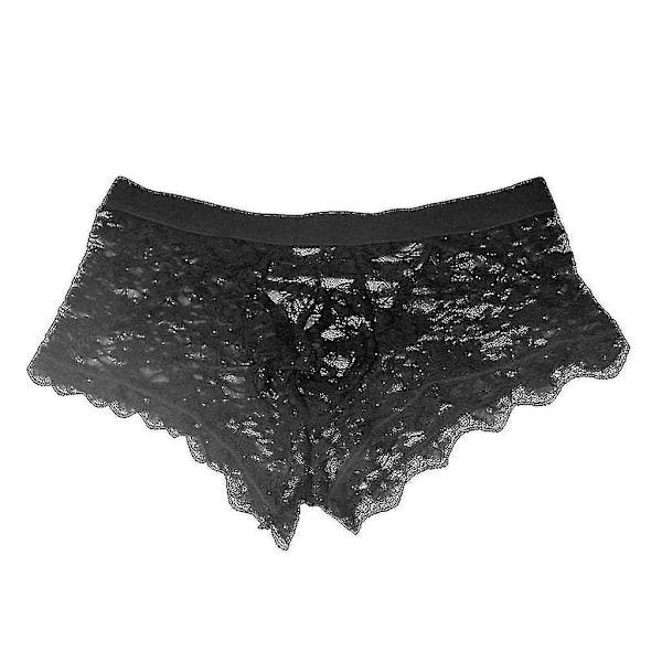 Mäns underkläder spets genomskinlig mesh låg midja boyshort