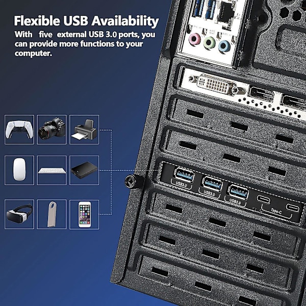 PCI-e X 1 til USB Udvidelseskort, USB 3.0 5 Gbps PCI Express Kort, PCIE Bundkortkort til PC-Skrivebord