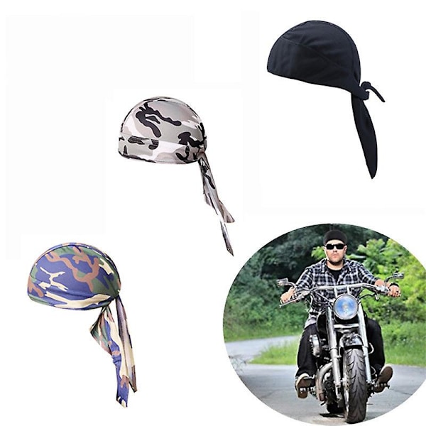 3 Pieces Sweat Wicking Head Wrap Helmet Liner Skull Cap Breathable Dew Do Rags For Outdoor Activiti