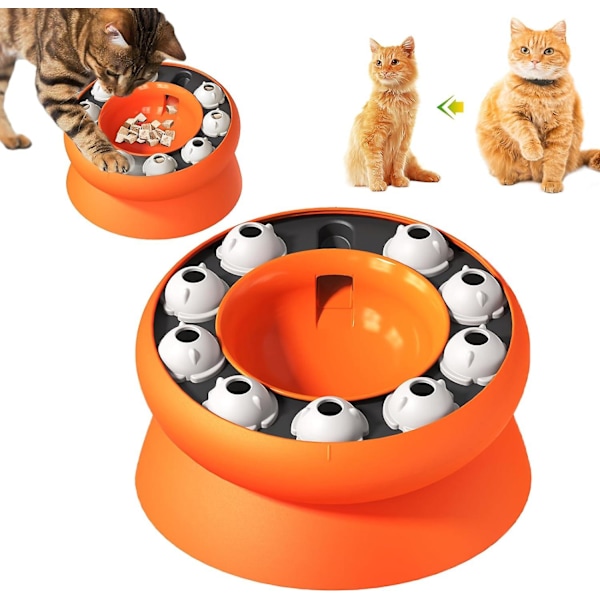 Rotating Puppy Food Dispenser, Slow Feeder Cat Bowl, Interactive Cat Puzzle Feeder With Funnel, Slow Down Pets Eating Preventing Choking