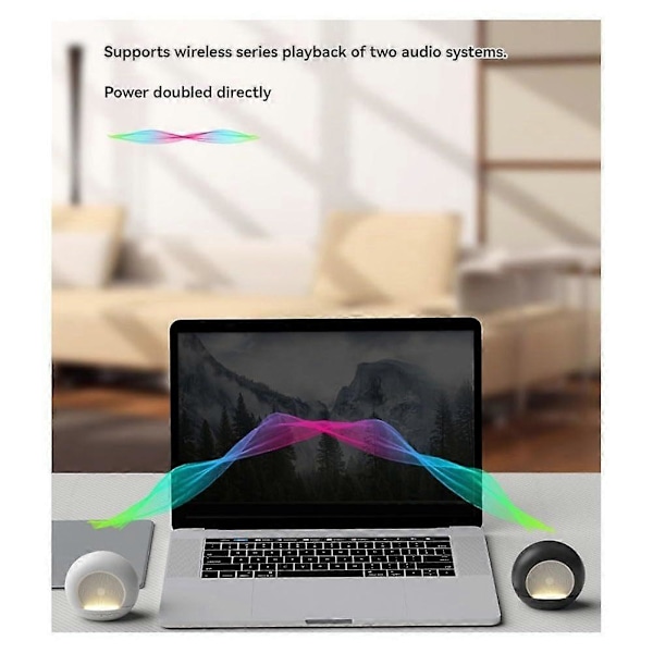 Bluetooth-högtalare stereo trådlös RGB-ljus lång batteritid premium ljudkvalitet portabel design