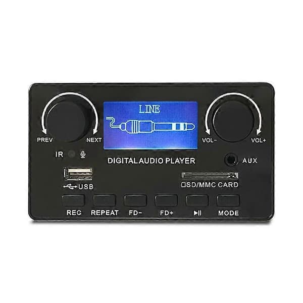 LCD Display Bluetooth 5.0 MP3 Decoder Board Understøtter Håndfri Optagelse FM DC 12V MP3 WMA WAV APE FLAC Audio Afspiller