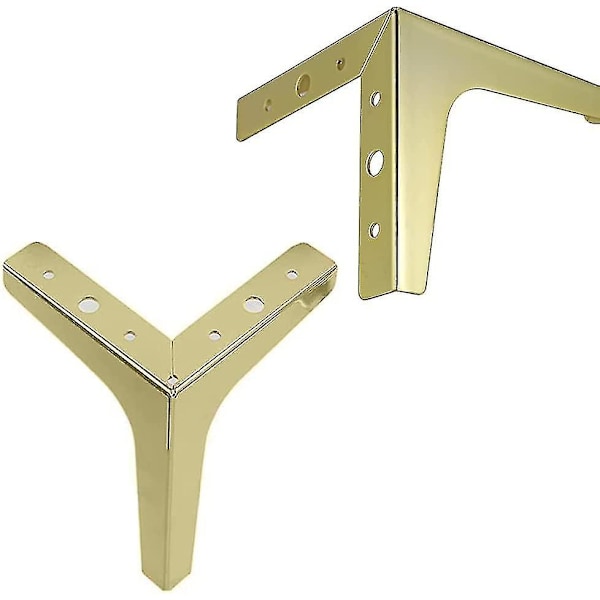 4 Pakker Møbelben, Metalben Til Møbler, Udskiftningsben Til Skab, Sofa, Stol, Kaffebord (guld, 10cm)