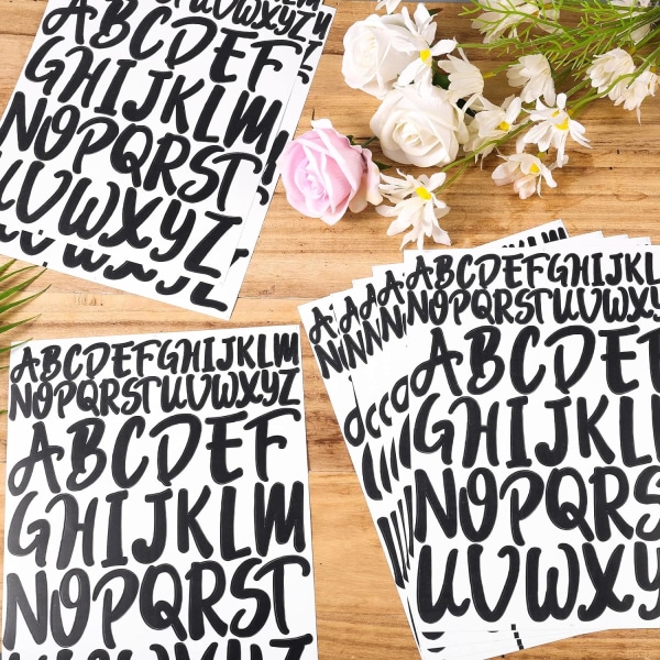 12 Ark Adhesive Bogstaver, 2,5 cm 5 cm Alfabetiske Klistermærker Store Bogstaver Scrapbooking Vandtætte Alfabetiske Vinyl Bogstav Klistermærker til Håndværk Postkasser