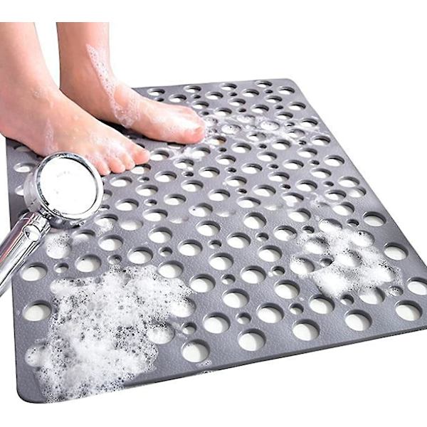 Home / Anti-mildew Non-slip Square Shower Mat, 53 X 53cm Non-slip Rubber Bath Mat With Drain Holes, Machine Washable, Gray