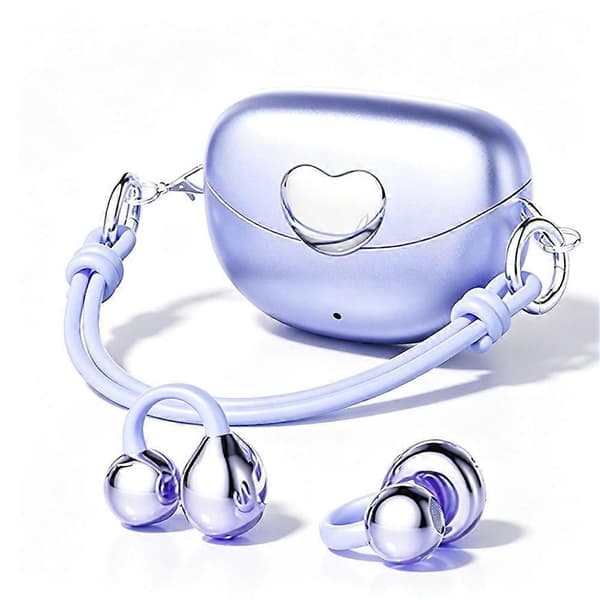 Open Ear Bluetooth-hörlurar - Hjärtklämma Design Stöder Smart Trådlös Lyssning Purple 1pcs
