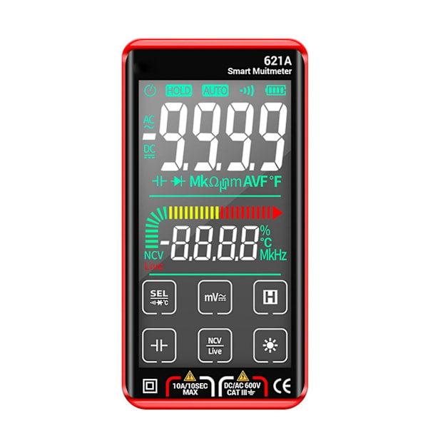 För LCD Digital Multimeter Touch Screen Smart Multimeter Tester DC/AC 10A Meter Ny