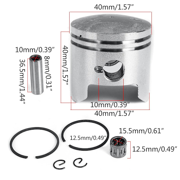 Motorcykel 47cc Motor Stempel Pin Ring Sæt Til Atv Quad Dirt Pit Bike 40mm