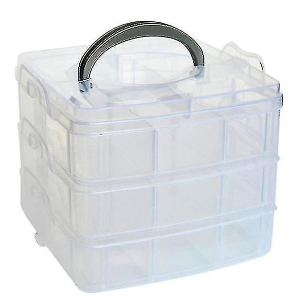 Genomskinlig Plast Craft Beads Smycken Förvaring Organizer Verktygslåda Case Wh