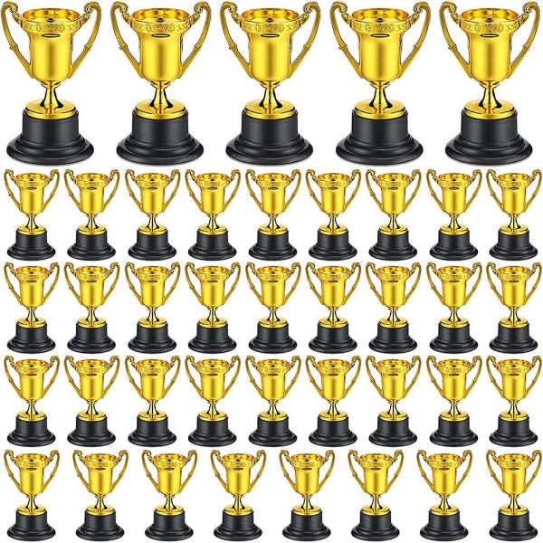 40 stk Golden Award Trophy Cups Plastic Gold Mini Awards og Kids Classroom School Rewards Sport