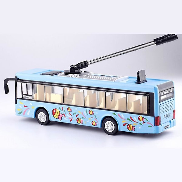 Lasten lelut Alloy Sightseeing Bus -malli 1/32 Trolley Bus Valettu Tram Bus Ajoneuvot Auton lelu valolla
