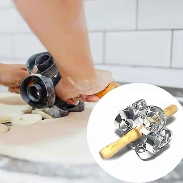 Donutform, Donututskjærere, Donutformer til baking, 6-hulls form i rustfritt stål