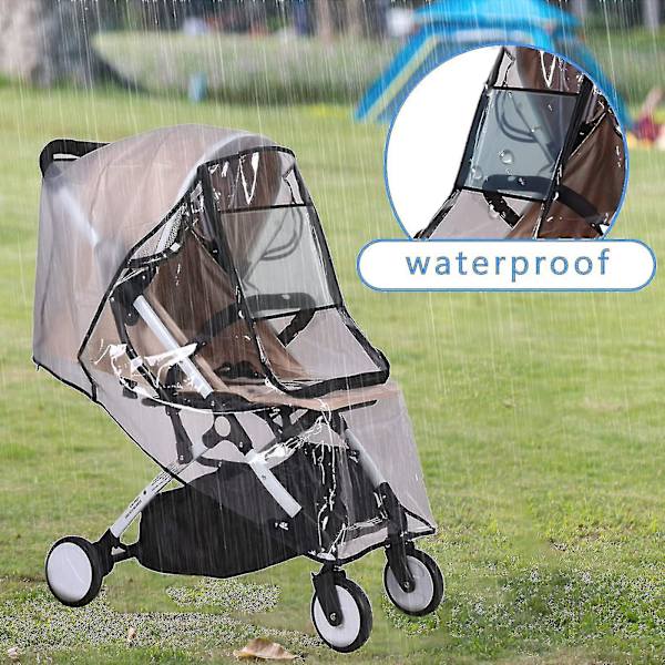 Universal Regnöverdrag för Barnvagn Transparent Vagn Regnöverdrag Vindtätt Och