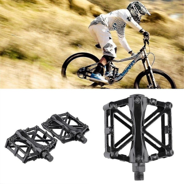1 par aluminiumslegering flad platform cykel cykling ridepedaler trædeflade