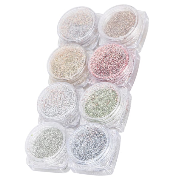 Glitter Plastformar för DIY Dekorationer, Färgglada Glittrande Material - 8 Ask