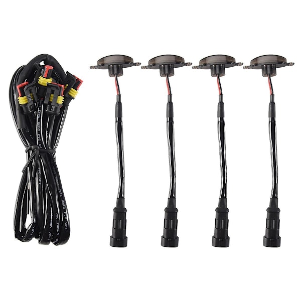 4x Raptor Style Røgfarvede Amber LED Forlygter til Ford F-150 F150 2009-2018