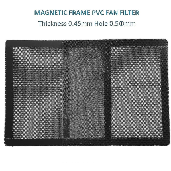 Fan Støvfilter Mesh Magnetisk Ramme Pvc Pc Computer Kabinet Fan Støv Mesh Dæk Griller Sort -zmd(størrelse:120*120mm 5pak)