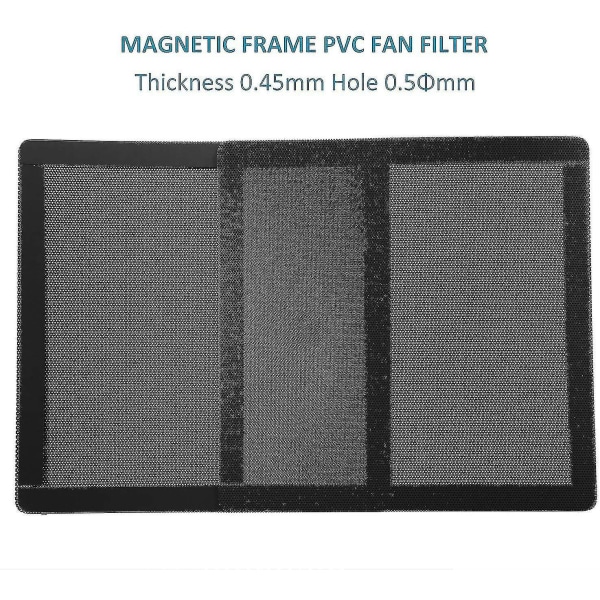 Vifte Støv Filter Mesh Magnetisk ramme Pvc PC Datamaskin Case Fan Dust Mesh Deksel Griller Svart -zmd (størrelse: 120*120 mm 5pack)