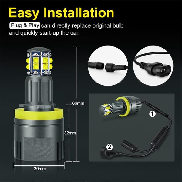 H8 Hodelyspære 6000k 120w LED Angel Eyes Lys Canbus For E60 E61 E63 X5 E70 X6 E71 E90 E91 E92
