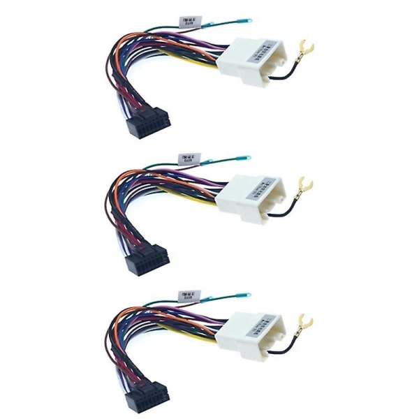 3 stk bilstereoradio 16pins adapter ledningsnett for - Asx Power Calbe ledningshodeenhetssele