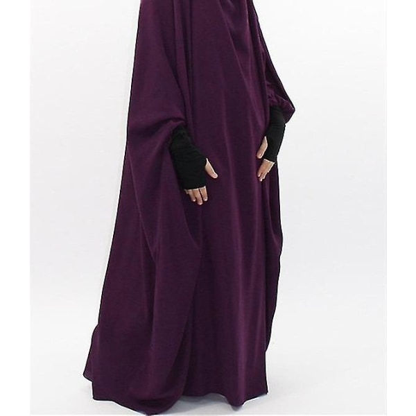 Hette Abaya Muslim Kvinner Hijab Kjole Bønneplagg Jilbab Lang Khimar Robe Heldeksel Ramadan Kjole Abayas Islam Klær Niqab