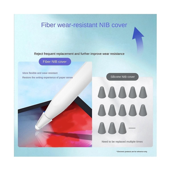 Til 1/2. 10 stk Silikoneudskiftning blyantspidser Dæksel Touchscreen Stylus Pen Case Nib, grå
