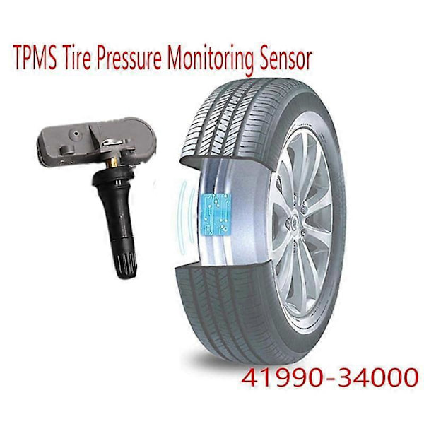 1 stk. Bil TPMS Dæktrykssensor 41990-34000 433MHZ til Ssangyong Actyon Korando Rodius System Sensor
