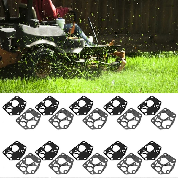 10 sarjaa kaasuttimen kalvon tiivisteitä korjausvarusteet Briggs & Stratton 795083:lle