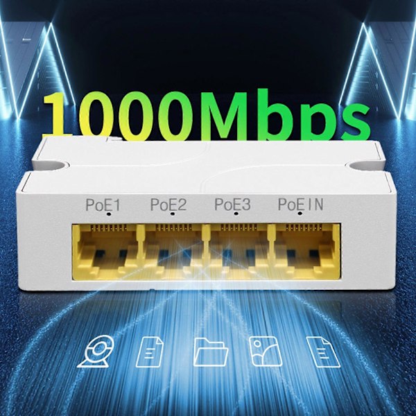4-portars Gigabit POE-förlängare Nätverksswitch Repeater IEEE802.3af/at PoE-switch js