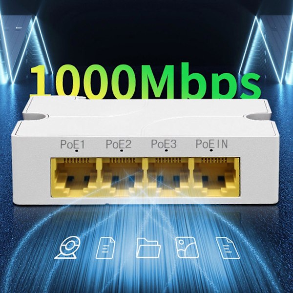 4-porttinen Gigabit POE -jatkolaajatin verkkokytkimen toistin IEEE802.3af/at PoE -kytkin js