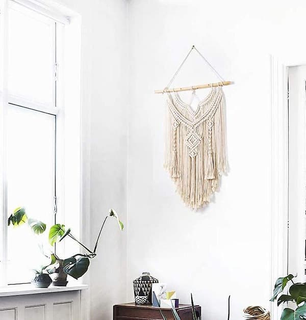 Dhrs Macrame Väggbonad Chic Driftwood Vävvägg Dekor Indie Rum Lägenhet Sovrum