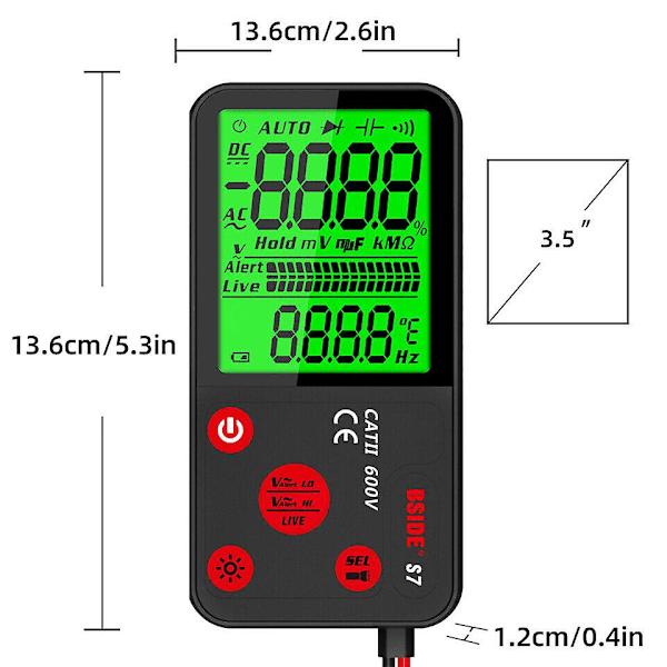 BSIDE S7 Digital Smart Automatisk Multitester Universell Tester AC/DC Voltmeter js