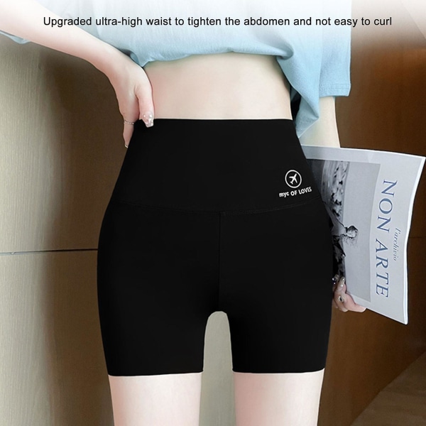 Nya Dam Peach Butt Sport Shorts Rib Anti Curling Hem Hög Midja Tight Tight Shaping Yoga Shorts Leopard Workout