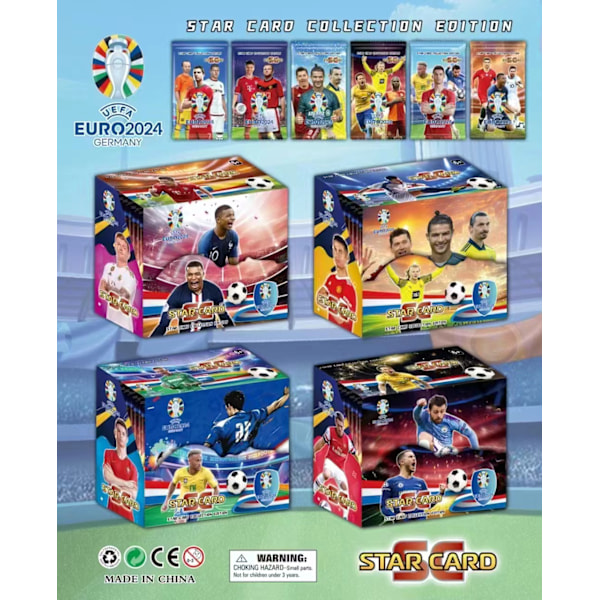 Kort Laser Flash Cards Kortbok VM Fotballstjernekort Europacup