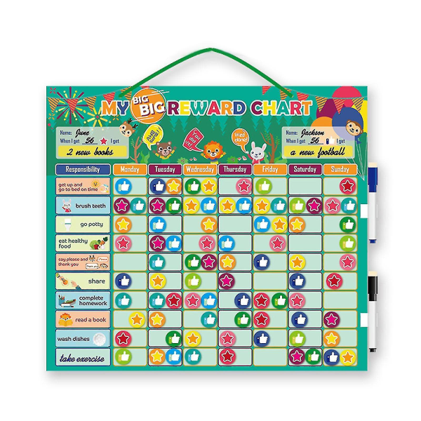 Magnetisk belønning Opførsel gøremål Chart Board Pædagogisk bordkalender Børnelegetøj