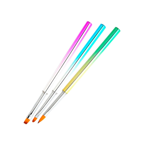 Manicure Pen Sæt Træstang Farverig Lys Terapi Pen Krystal Carving Malet Negle Pensel Træk Line