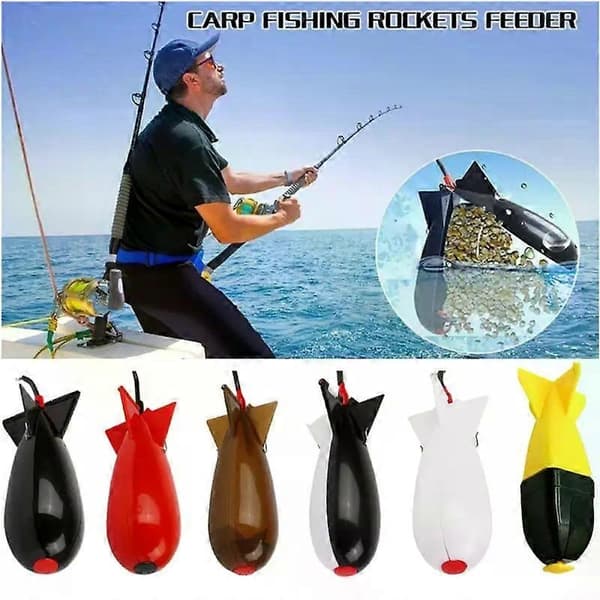 Langskuds fiskemadding raketfoder flyder maddingholder maker fiskegrej Spomb bombe madding fiskeri karpe pillefiskeri Pesca 14.5cm Black Wihte A3