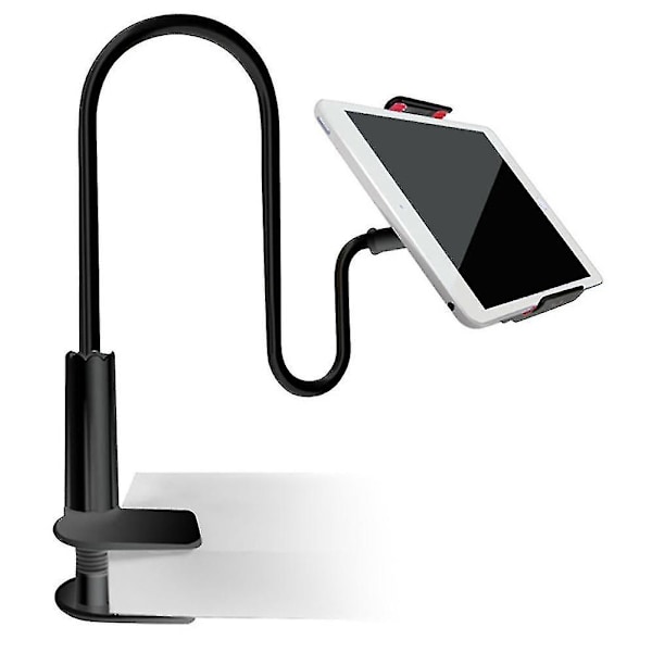 Svanehals Tablet Telefonholder for Seng - Fleksibel Tablet Arm Klemme for Seng Kompatibel - Svart