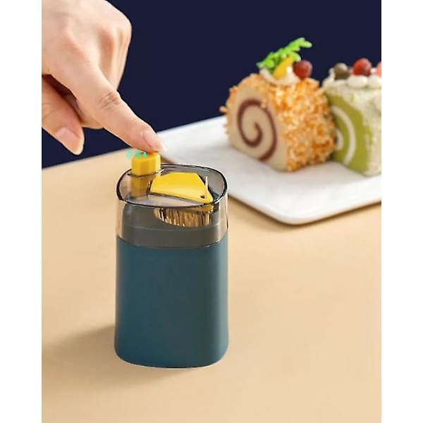 2 st Blå Tandpetare Låda Kreativ Automatisk Utmatning Hem Vardagsrum Tryck Typ Restaurang Tandpetare Behållare Bärbar Bärbar Tandpetare Behållare