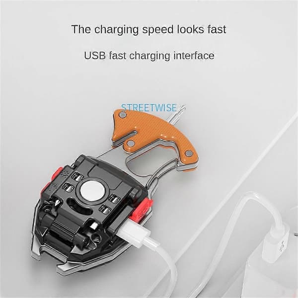 Mini LED-taskulamppu Työvalo Taskuvalo Ulkoretkeilylyhty Hätäavain Vasaralamppu Orange