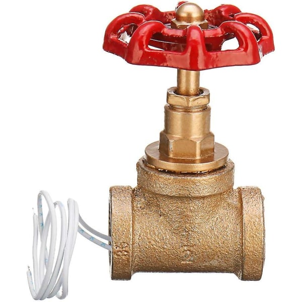 Vintage Steampunk 1/2 tommer rødt håndtag stopventil lyskontakt med ledning til vandrørslampe