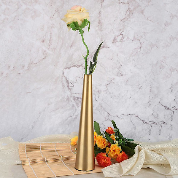 Metallisk Konisk Vase for Roseblomstdekor, Stue Studie Håndverkskoppholder