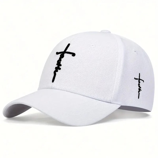 Unisex Lättviktig Faith Cross Cap - Justerbar Broderad Pappahatt - Trendigt Solskydd för Casual Klädsel