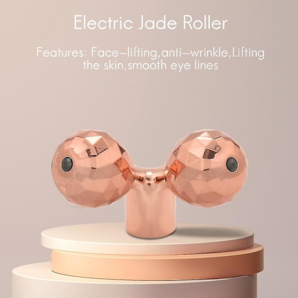 Jade Roller For Face3 In1 Elektrisk vibrerende ansiktsrullemassasjeapparat Quartz Roller Massasjeapparat Skin Tig