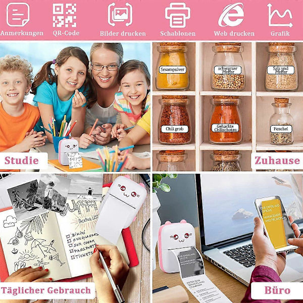 Termisk skriver kompatibel for iOS Android Etikettskriver Bluetooth-tilkoblingsenhet