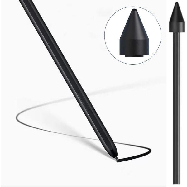 [5 stk myke tips] OEM Tab S8 tips, spisser [0,7 mm] Erstatning for Samsung Galaxy Tab S8/s8 Plus/s8 Ultra Stylus S Pen +verktøy (s8/s8plus/s8 Ultra Black)